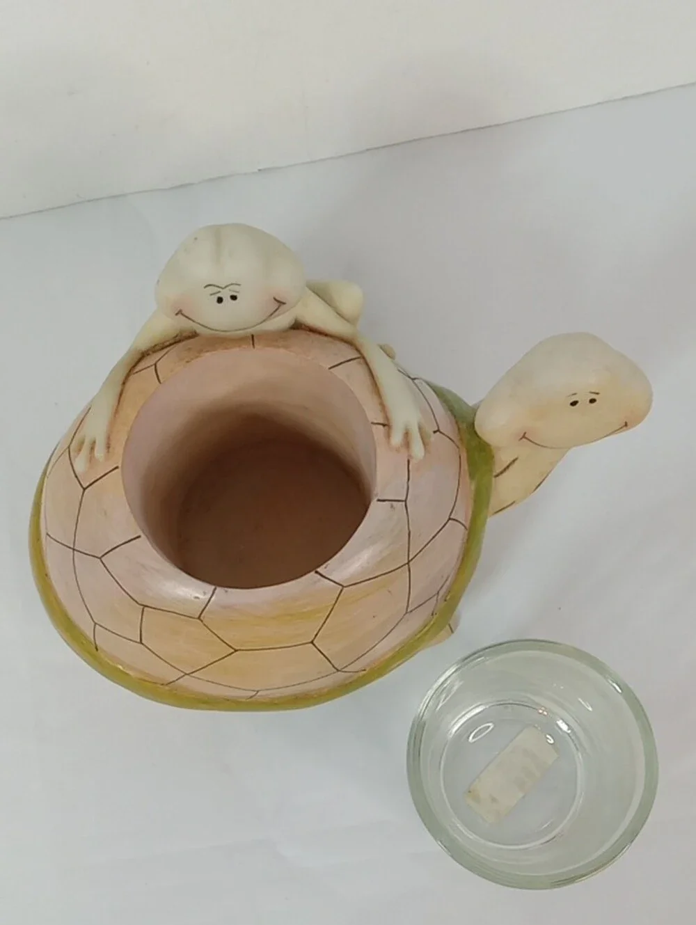 Vintage 1998 C.M.I. Designs Turtle And Frog Votive Candle Decorative Holder